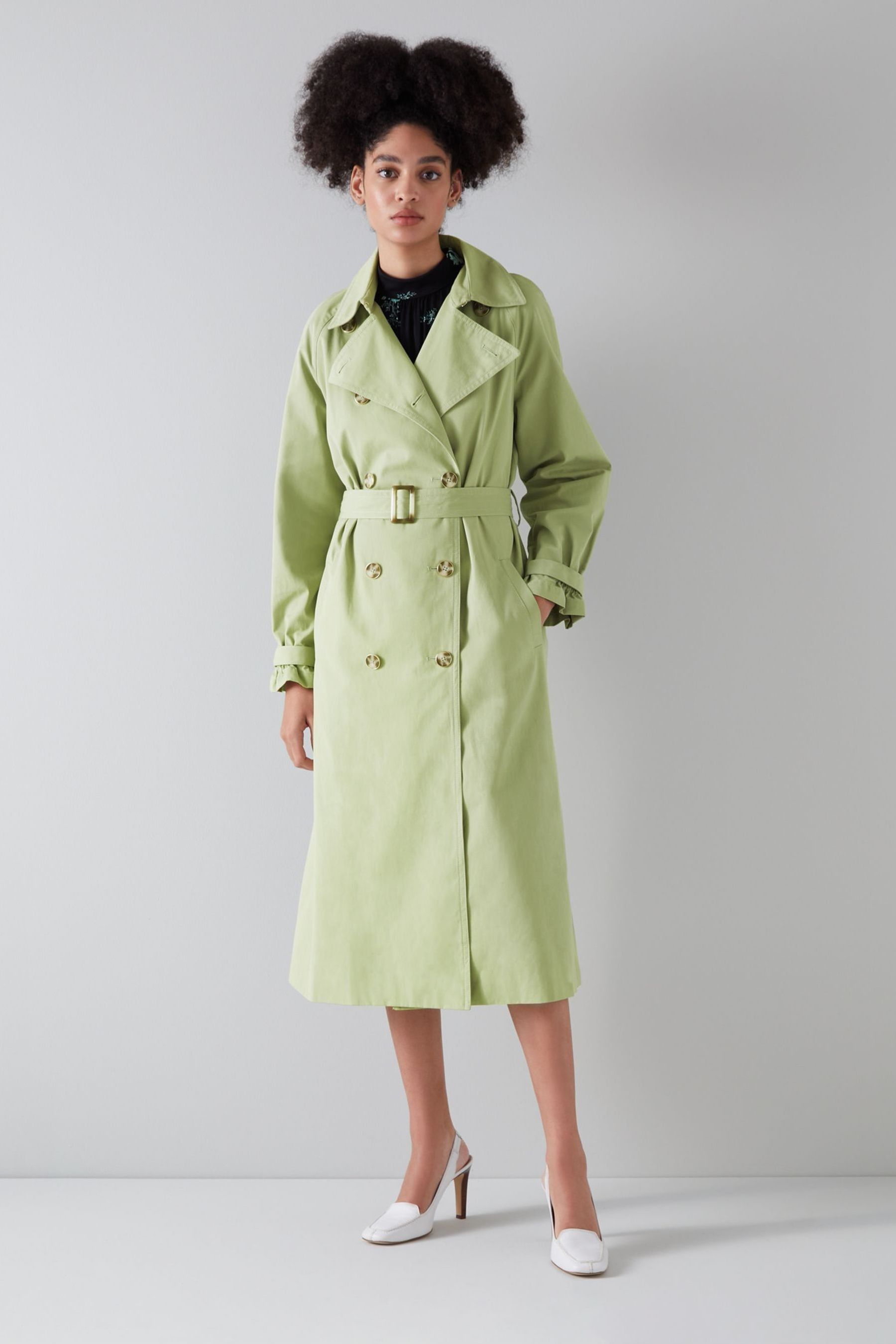 mint green duster coat