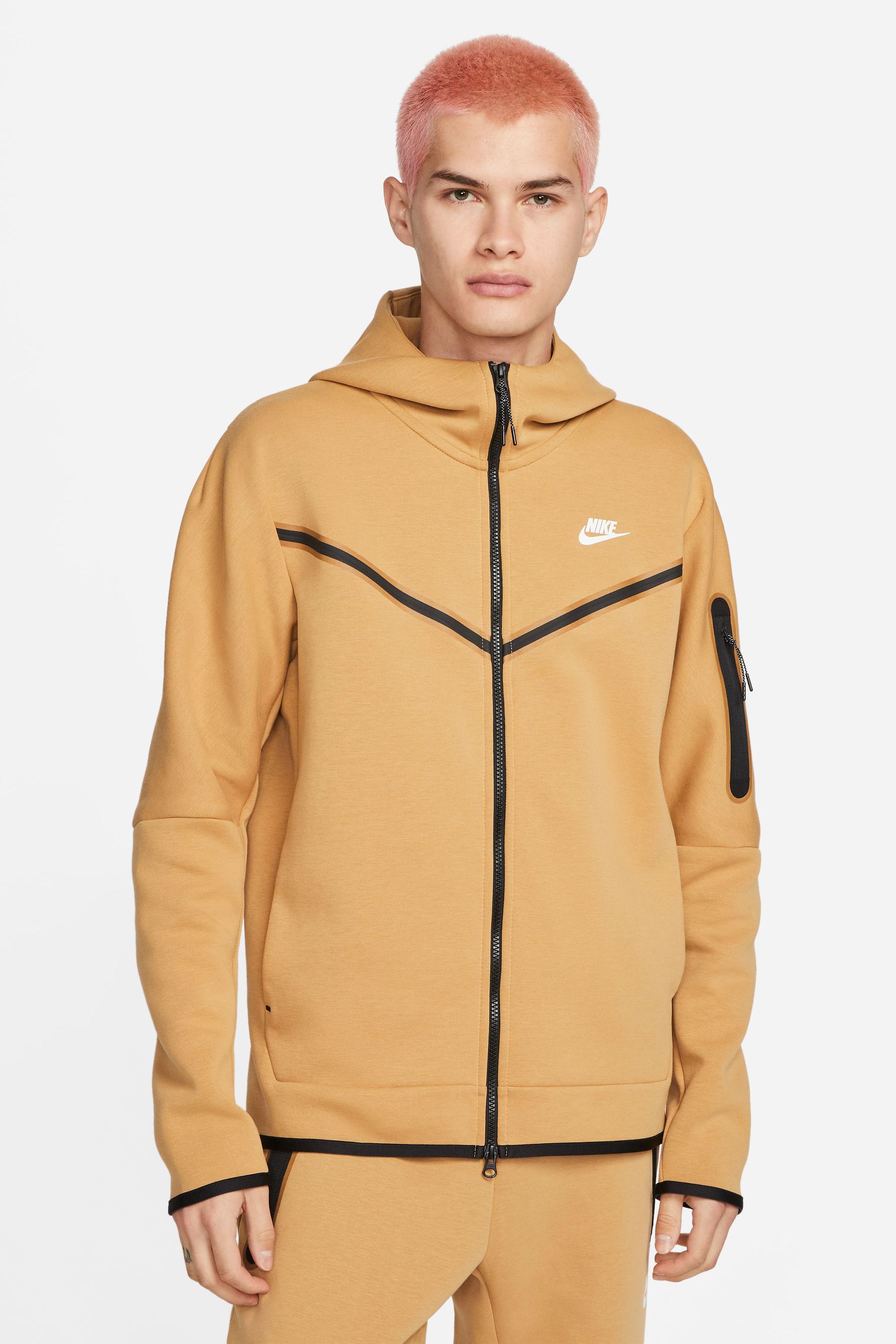 Nike Yellow Tech Fleece Zip Through Hoodie