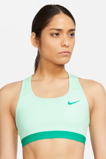 Nike Green Nike Swoosh Medium Support Sports Bra
