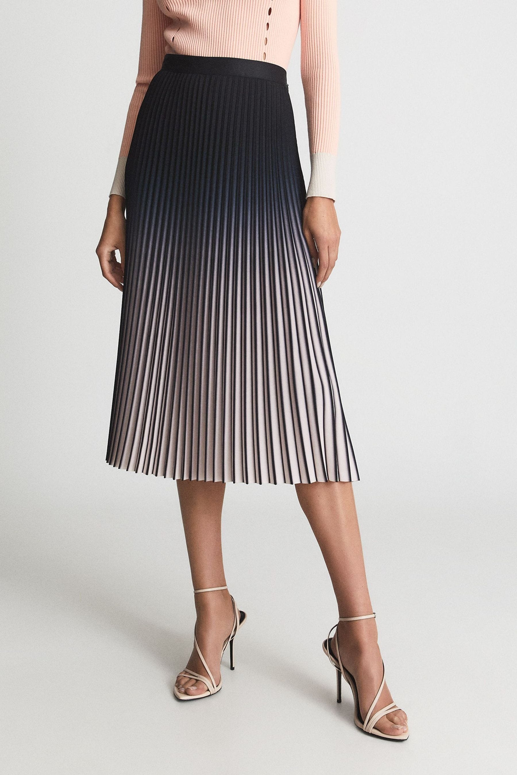 Marlie ombre pleated online midi skirt neutral/black