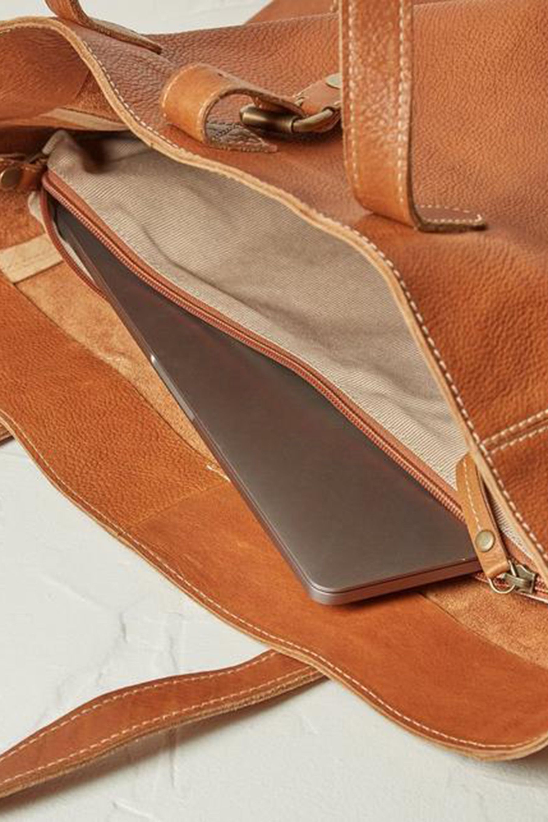 Buy FatFace Brown Leather Olivia Tote Bag from the Next UK online shop