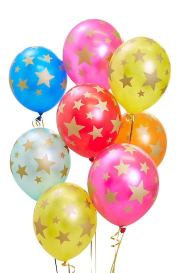 Party Pieces Natural Pack of 24 Shooting Star Party Latex Balloons