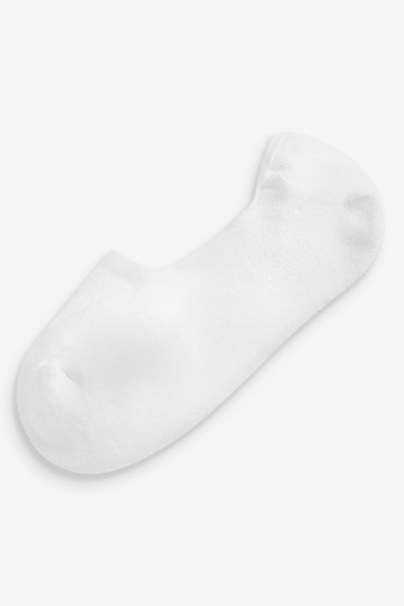 White Cushion Sole Invisible Trainer Socks 4 Pack