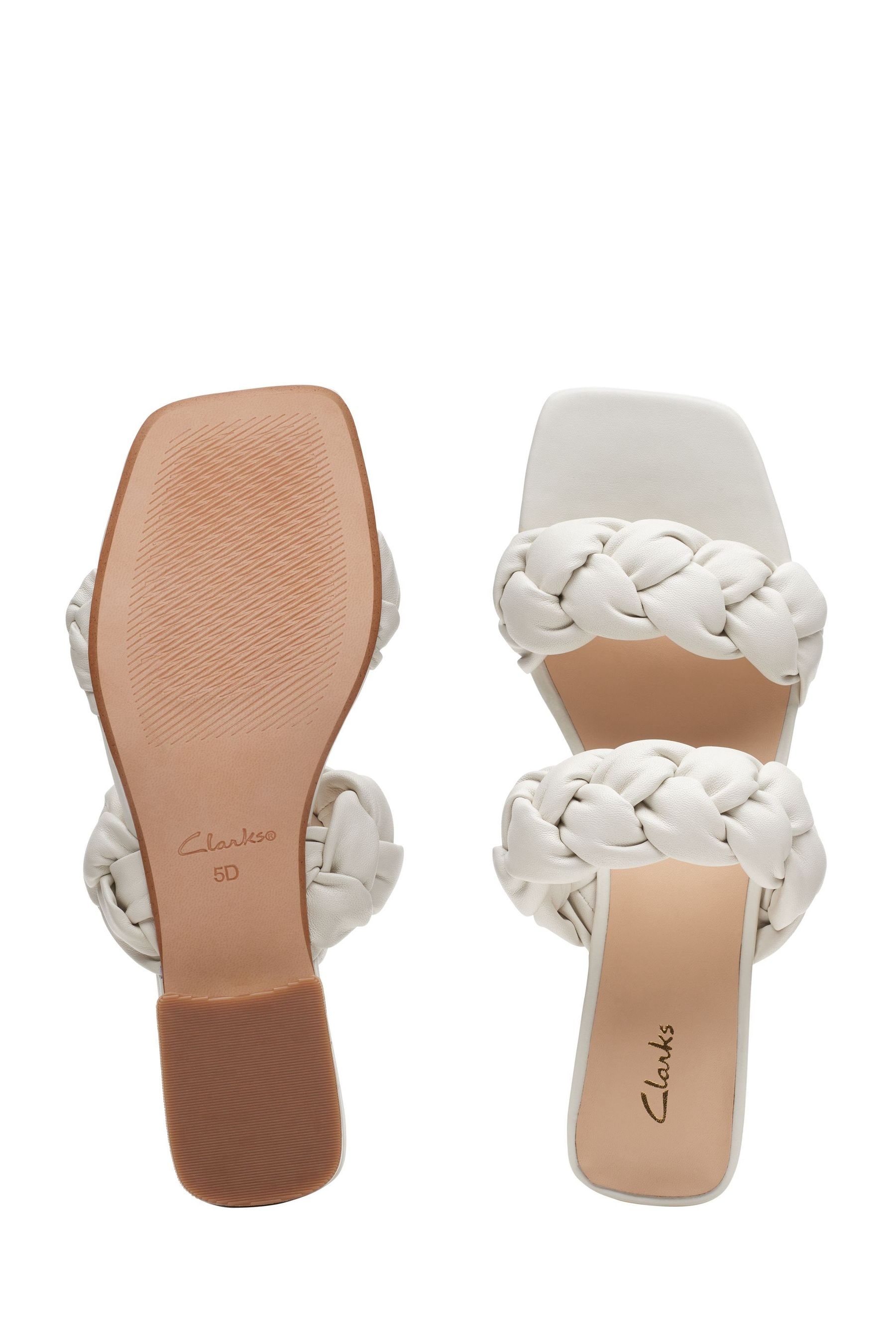 Clarks white flip flops online