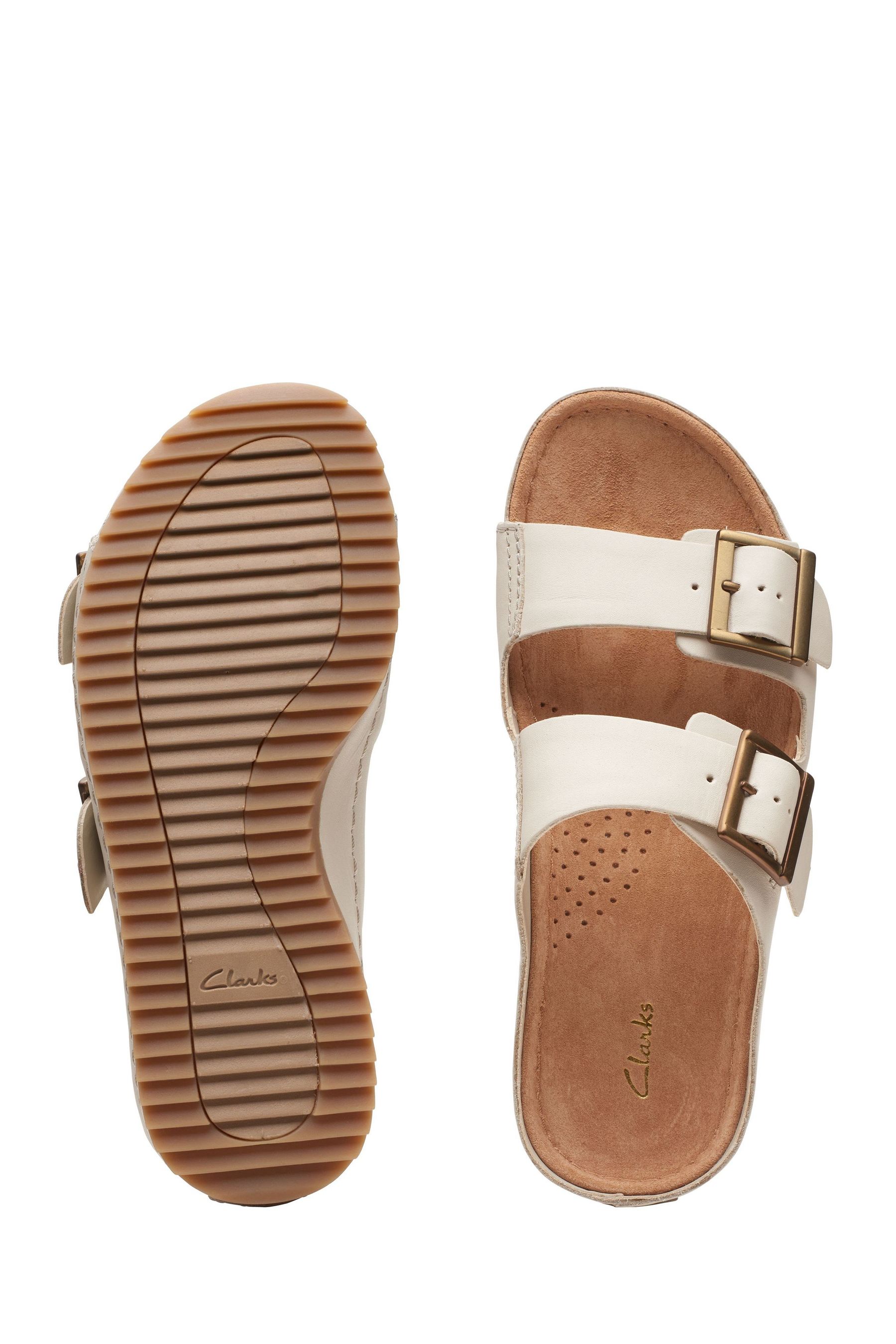 Clarks outlet cream sandals