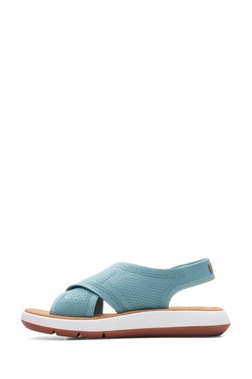 Clarks Turquoise Blue Knit Jemsa Dash Sandals