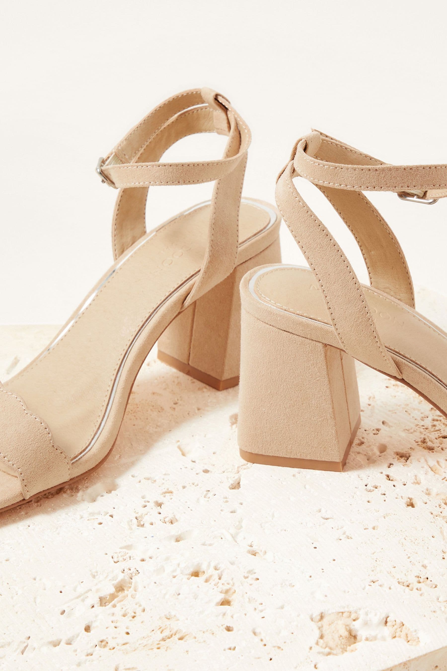Suede nude deals block heels