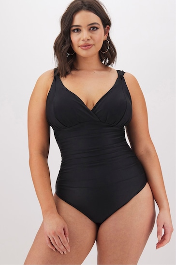 Simply Be Magisculpt Lose Up To An Inch Black Swimsuit