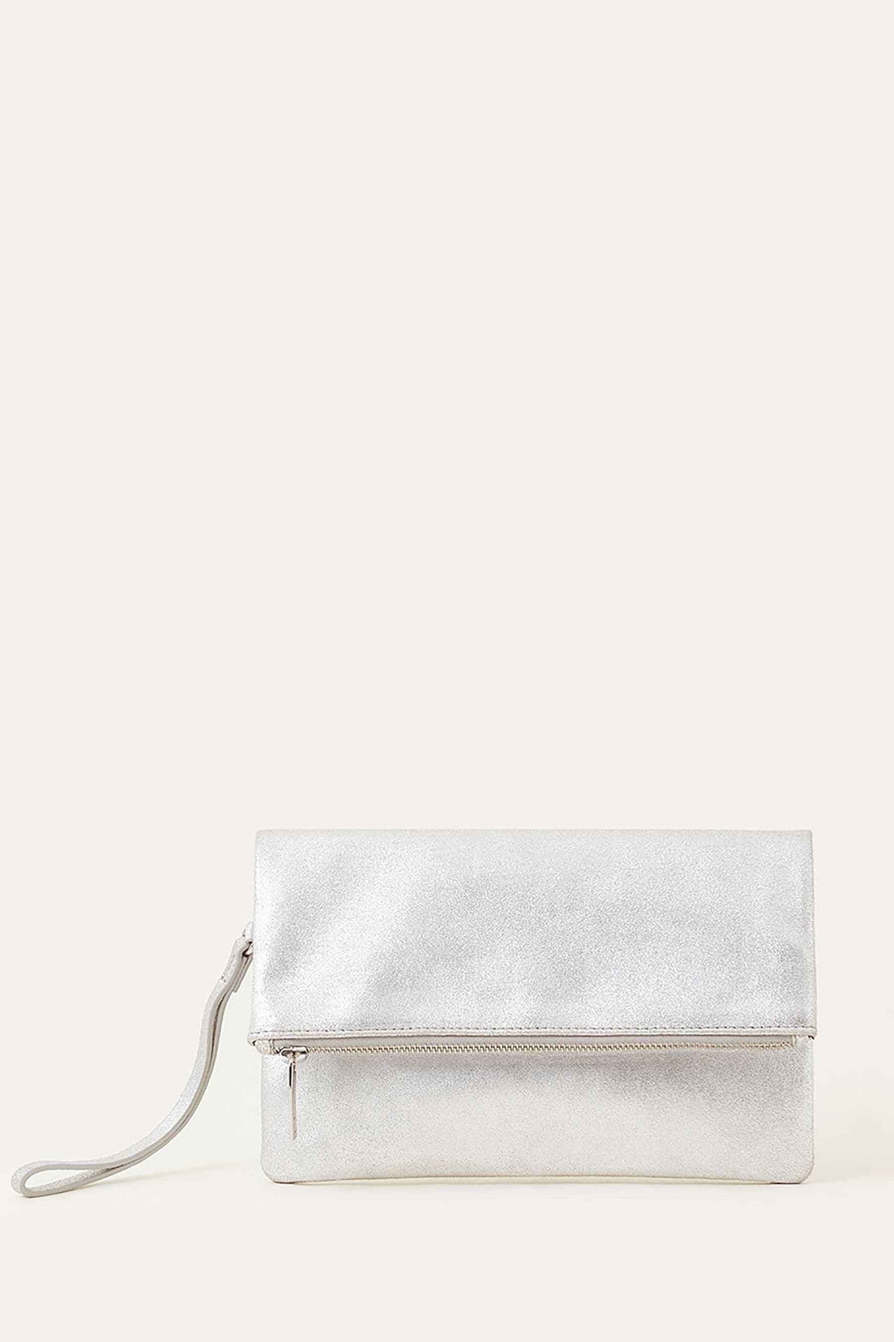 Buy Accessorize Carley Silver Leather Clutch Bag from the Next UK