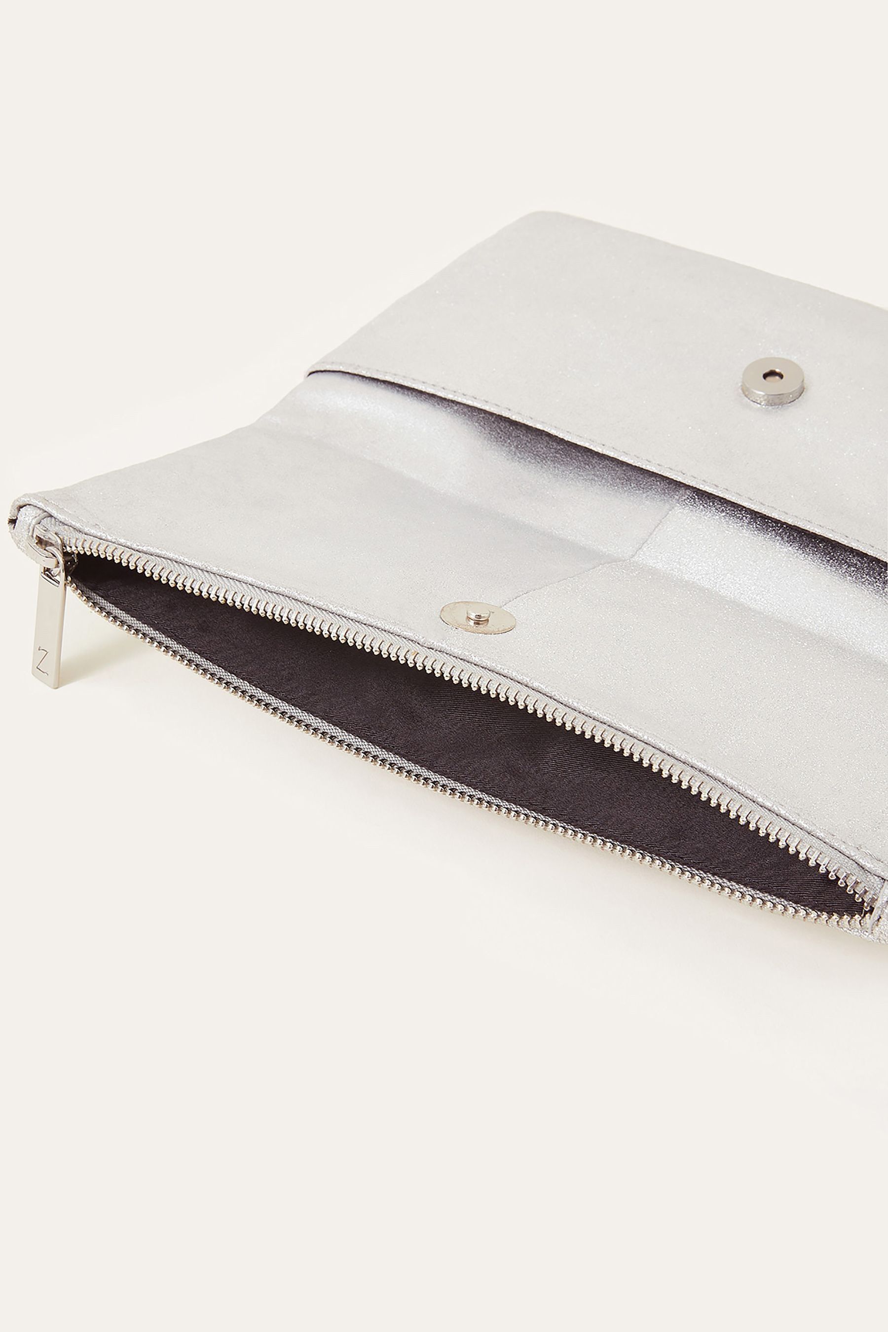 Silver leather cheap clutch purse