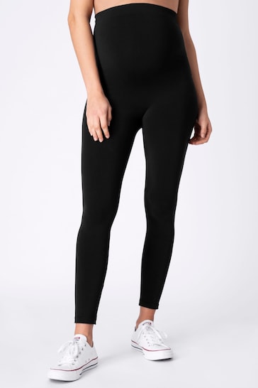 Buy Seraphine Black and Grey Bamboo Maternity Leggings – Twin Pack from ...