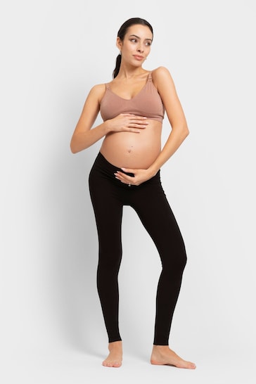 Seraphine Black Bamboo Under-Bump Maternity Leggings