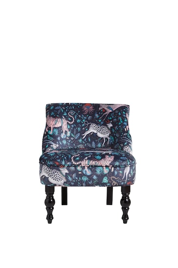 Emma Shipley Navy Blue Langley Protea Velvet Chair