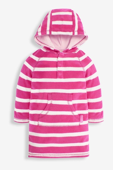 JoJo Maman Bébé Orchid Stripe Towelling Hooded Pull On