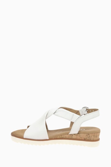 Gabor Rich White Leather Sandals