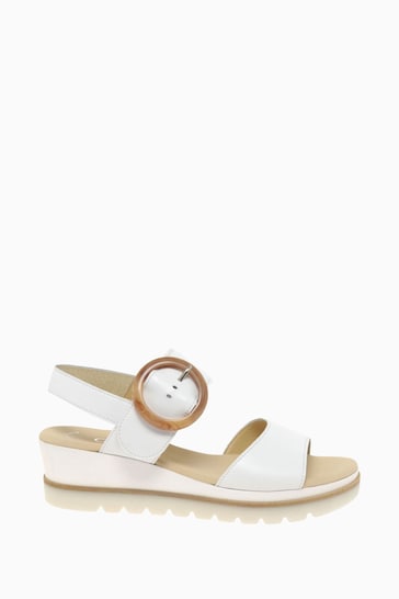 Gabor Yeo White Leather Sandals