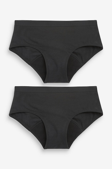 Black Briefs 2 Pack Teen Light Flow Period Pants (7-16yrs)