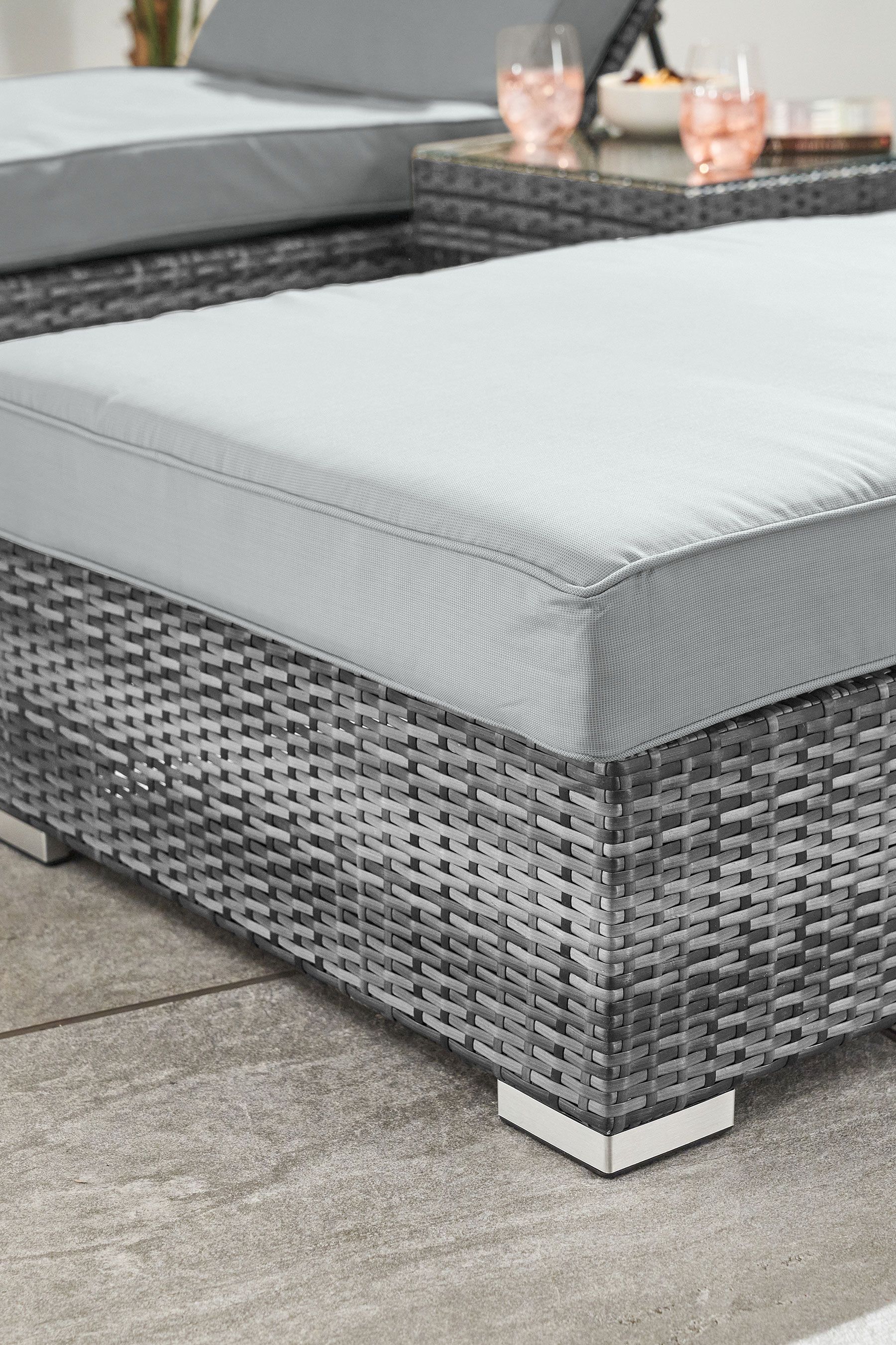Buy Nova Outdoor Living Grey Rimini Sunlounger from the Next UK