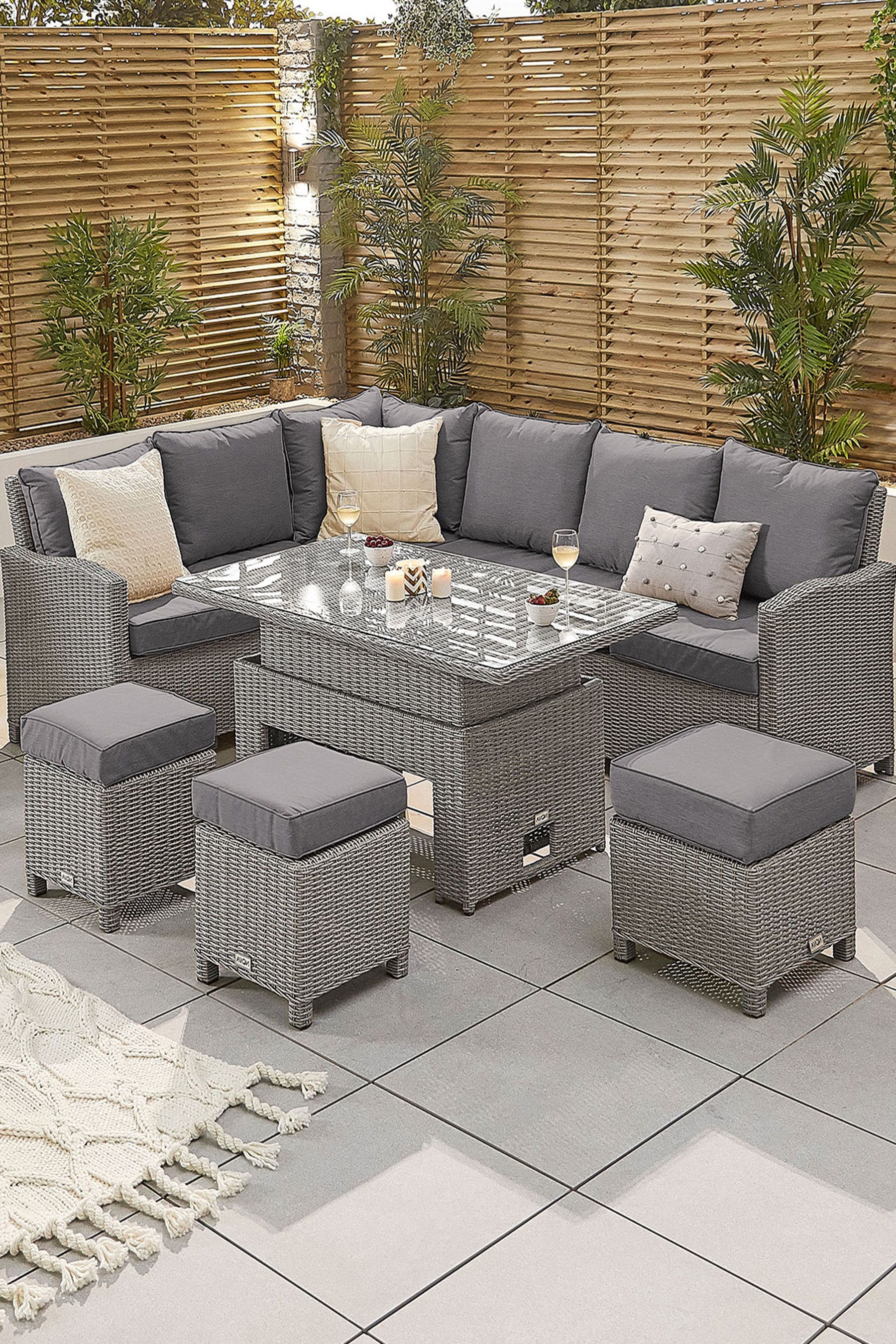Buy Nova Outdoor Living Grey Ciara 6 seat Rattan Effect Garden