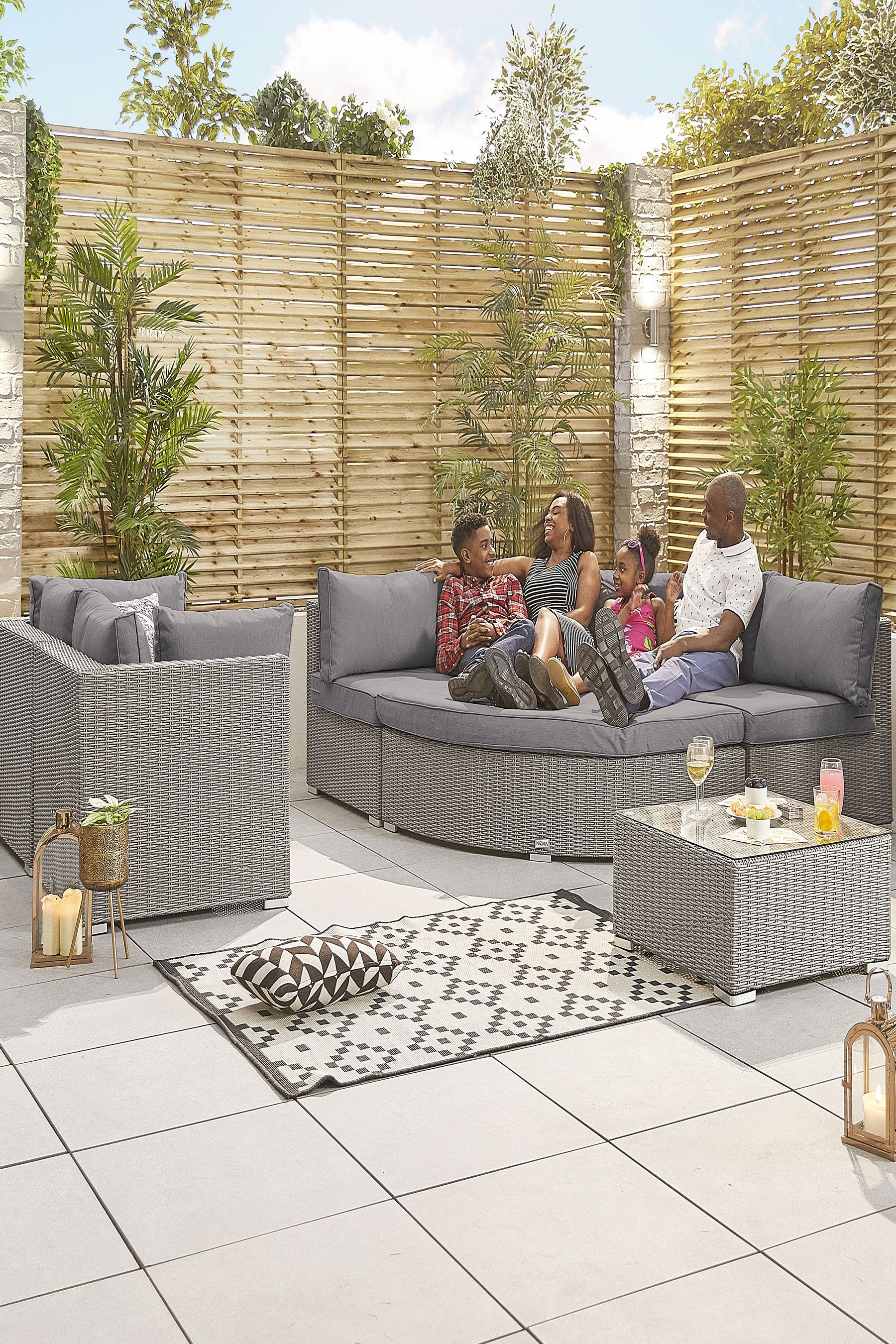Cream rattan sale effect corner sofa