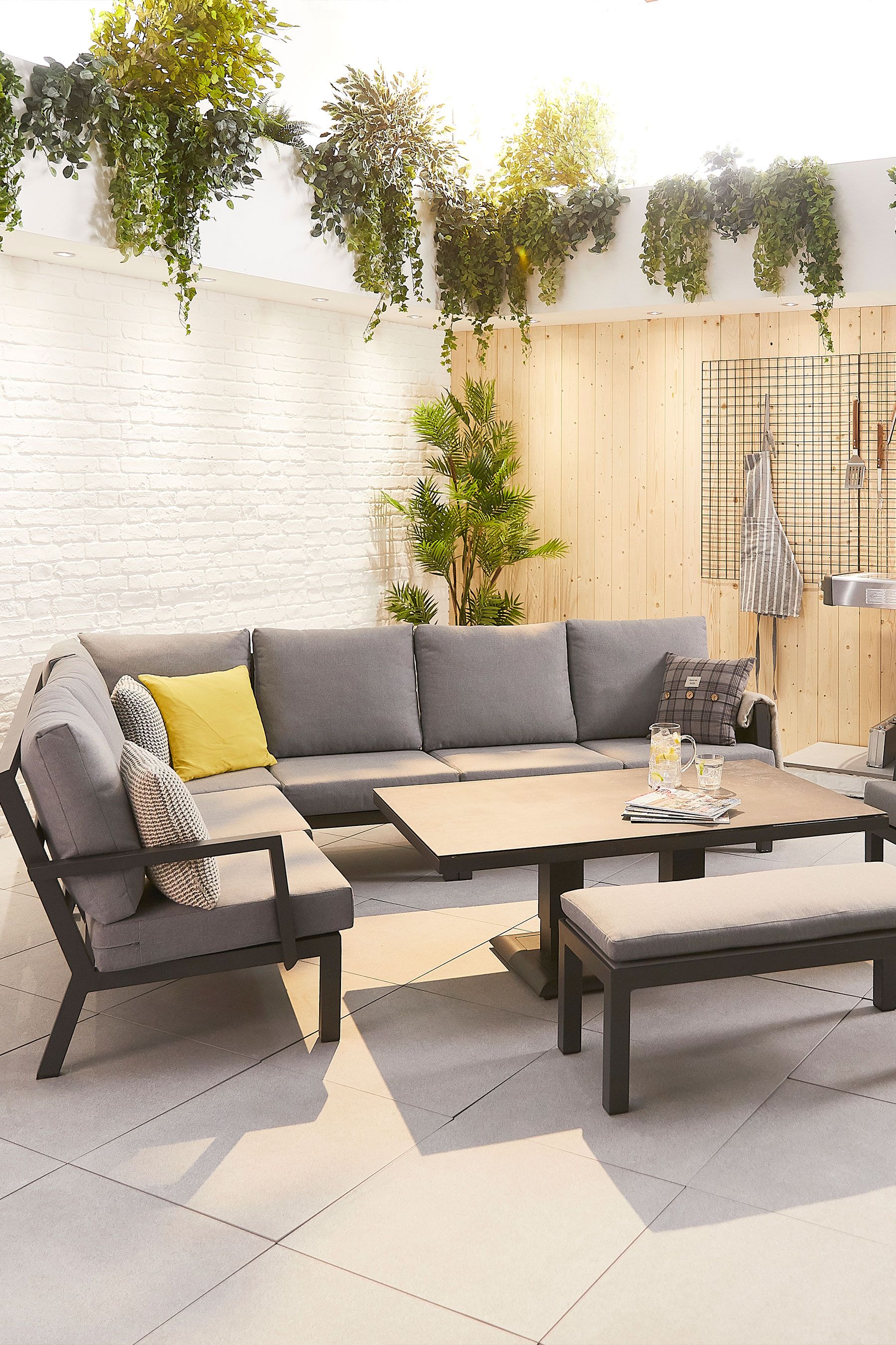Buy Nova Outdoor Living Grey 9 Seat Aluminium Garden Sofa Set from