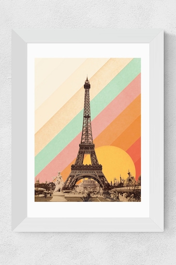 East End Prints Orange Paris Rainbow Print by Florent Bodart