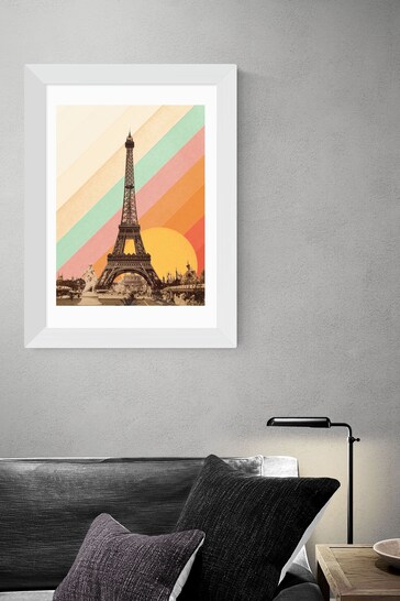 East End Prints Orange Paris Rainbow Print by Florent Bodart