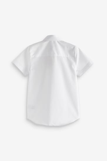 Clarks White Short Sleeve Boys School Shirts 2 Pack