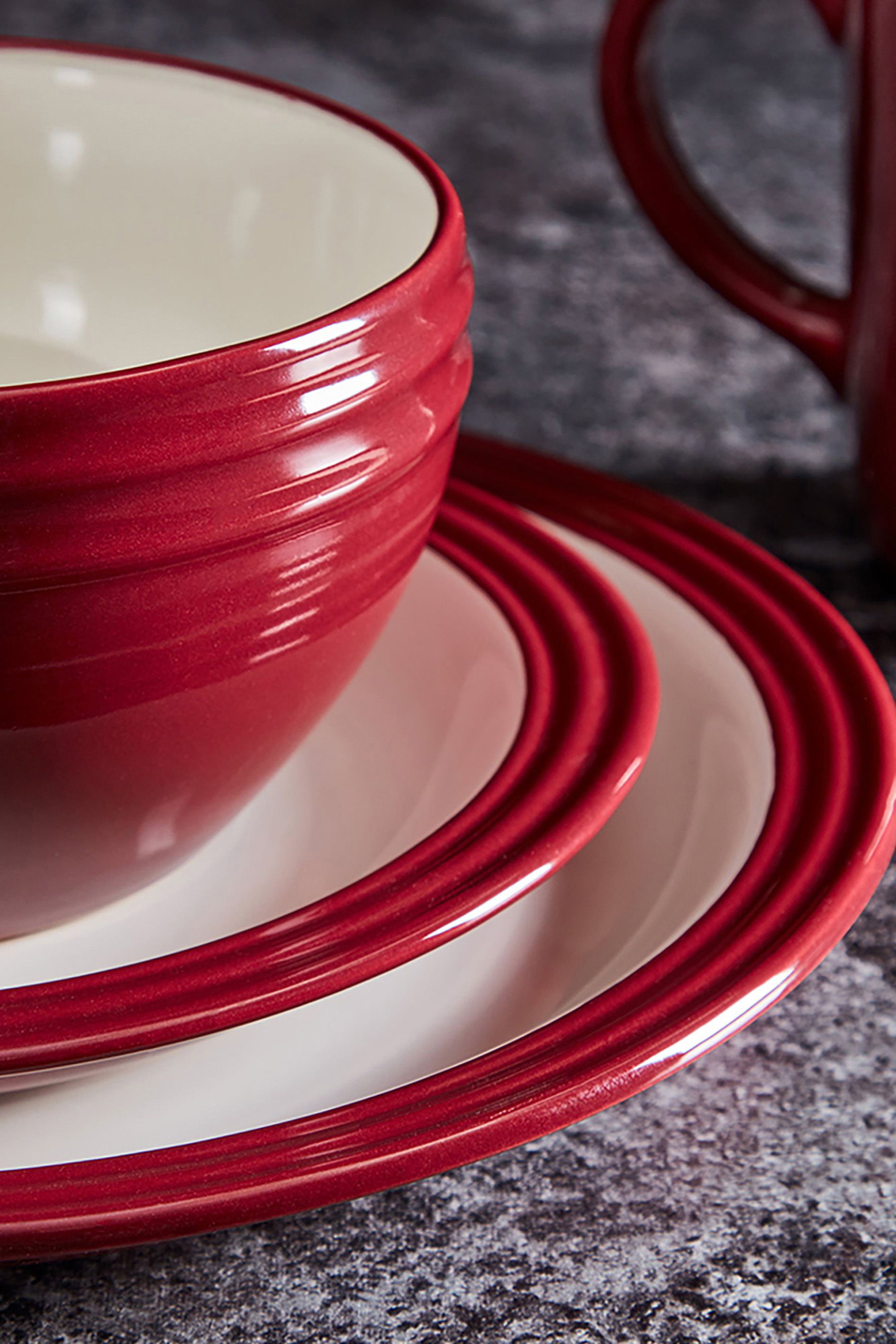 Dinner set red sale