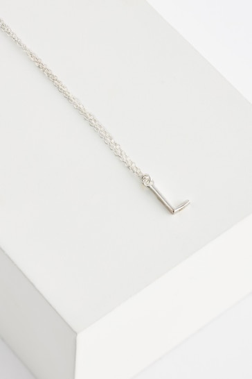 Sterling Silver L Initial Necklace