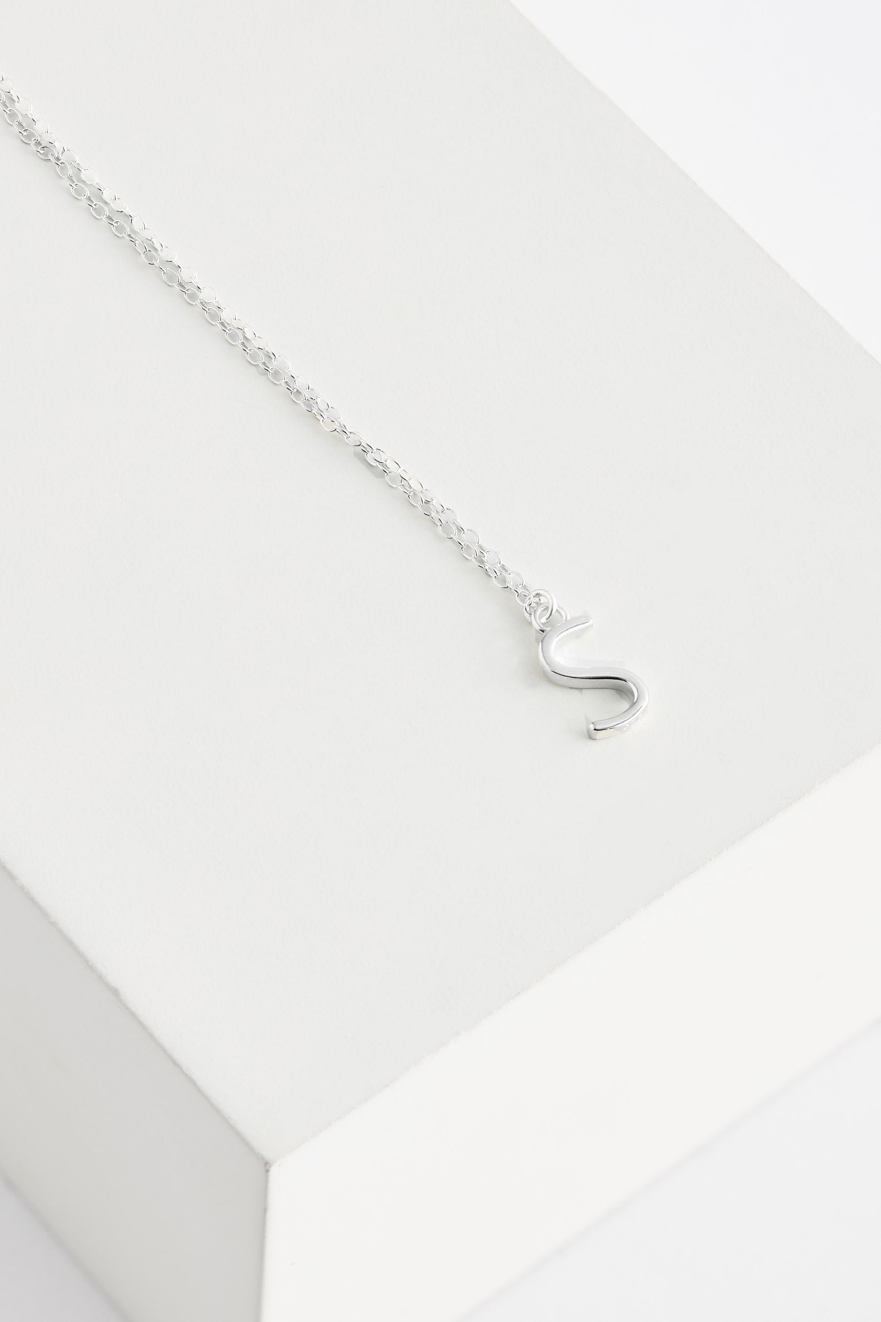 Sterling Silver S Initial Necklace
