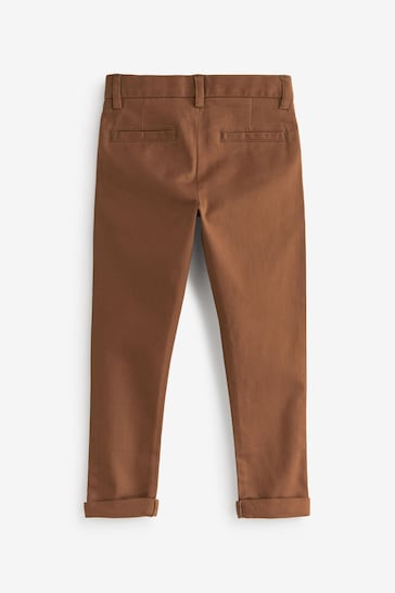 Ginger/Tan Brown Skinny Fit Stretch Chino Trousers (3-17yrs)