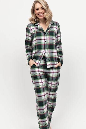 Cyberjammies Green Long Sleeved Check Pyjama Set