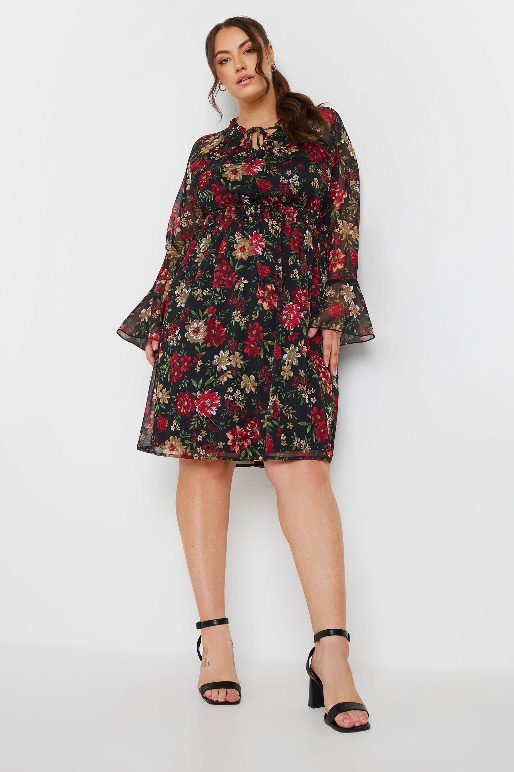 Chelsea shoulder tie chiffon dress sale