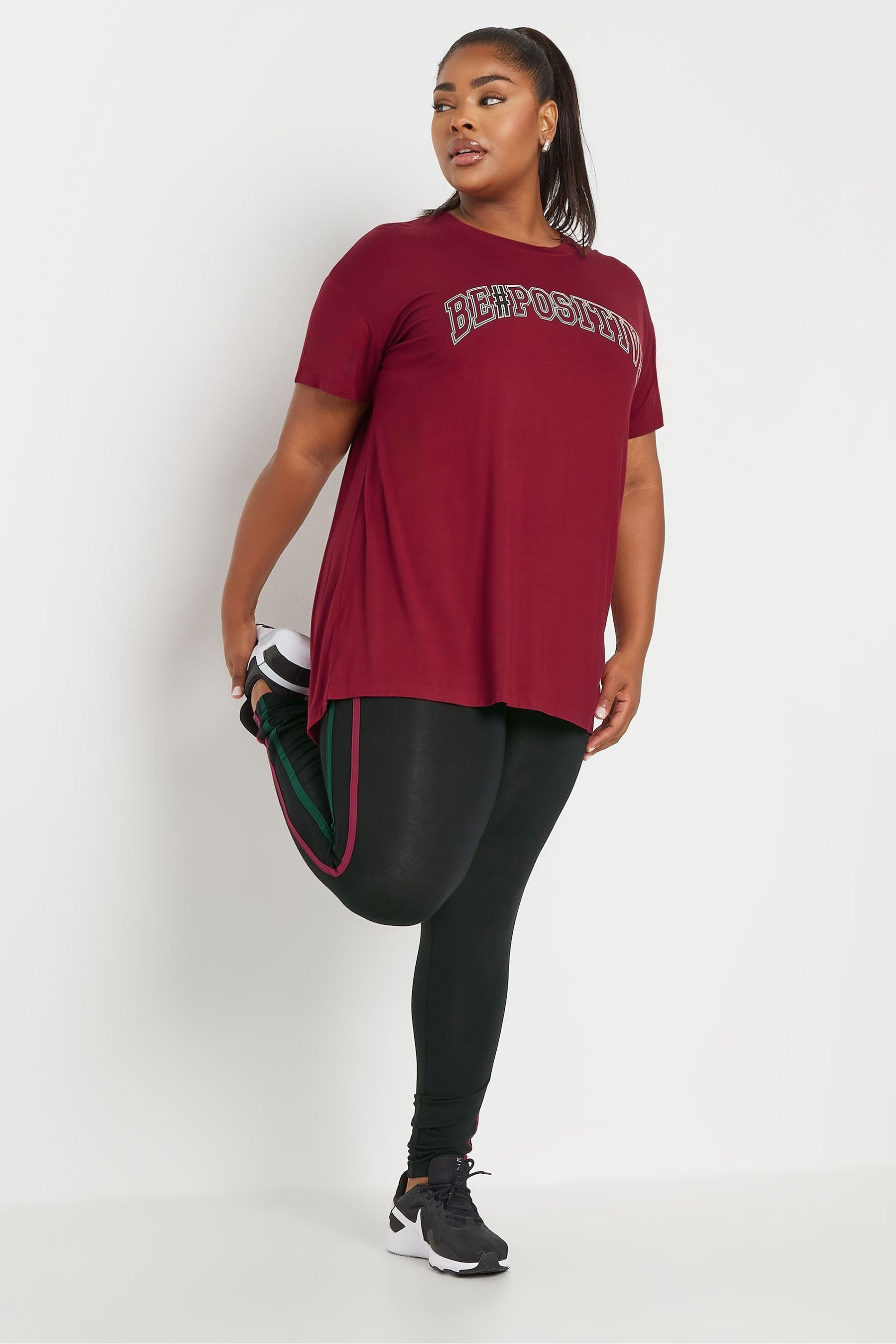Black leggings with red side stripe store