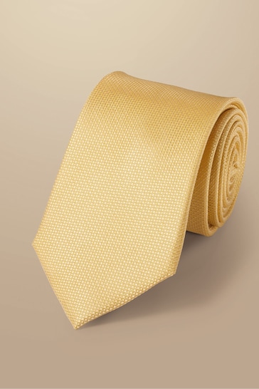 Charles Tyrwhitt Yellow Silk Stain Resistant Tie