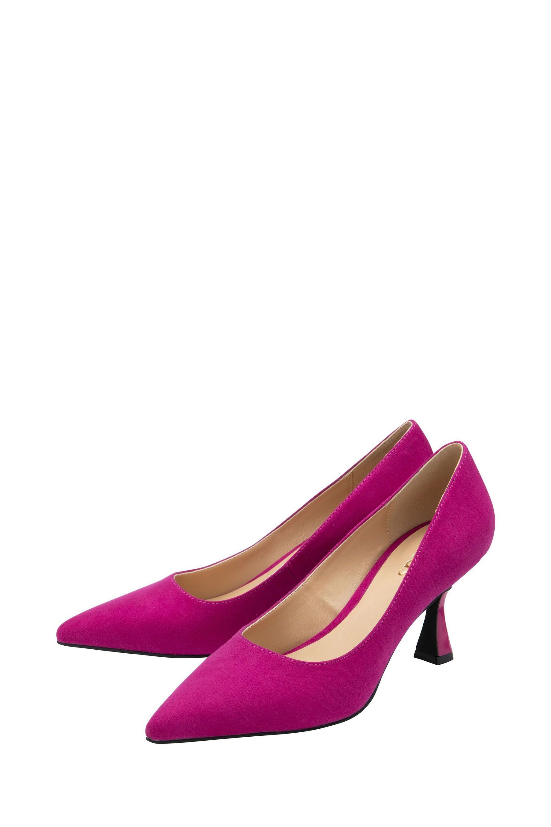 Lotus Pink Kitten Heel Court Shoes