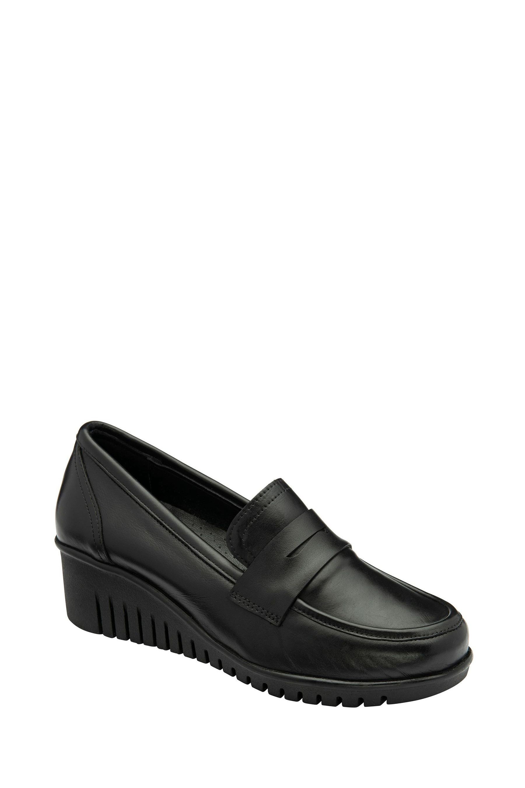 Black leather wedge shoes shop