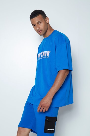 Hype. Blue CONTINU8 Unisex Novelty Boxy T-Shirt