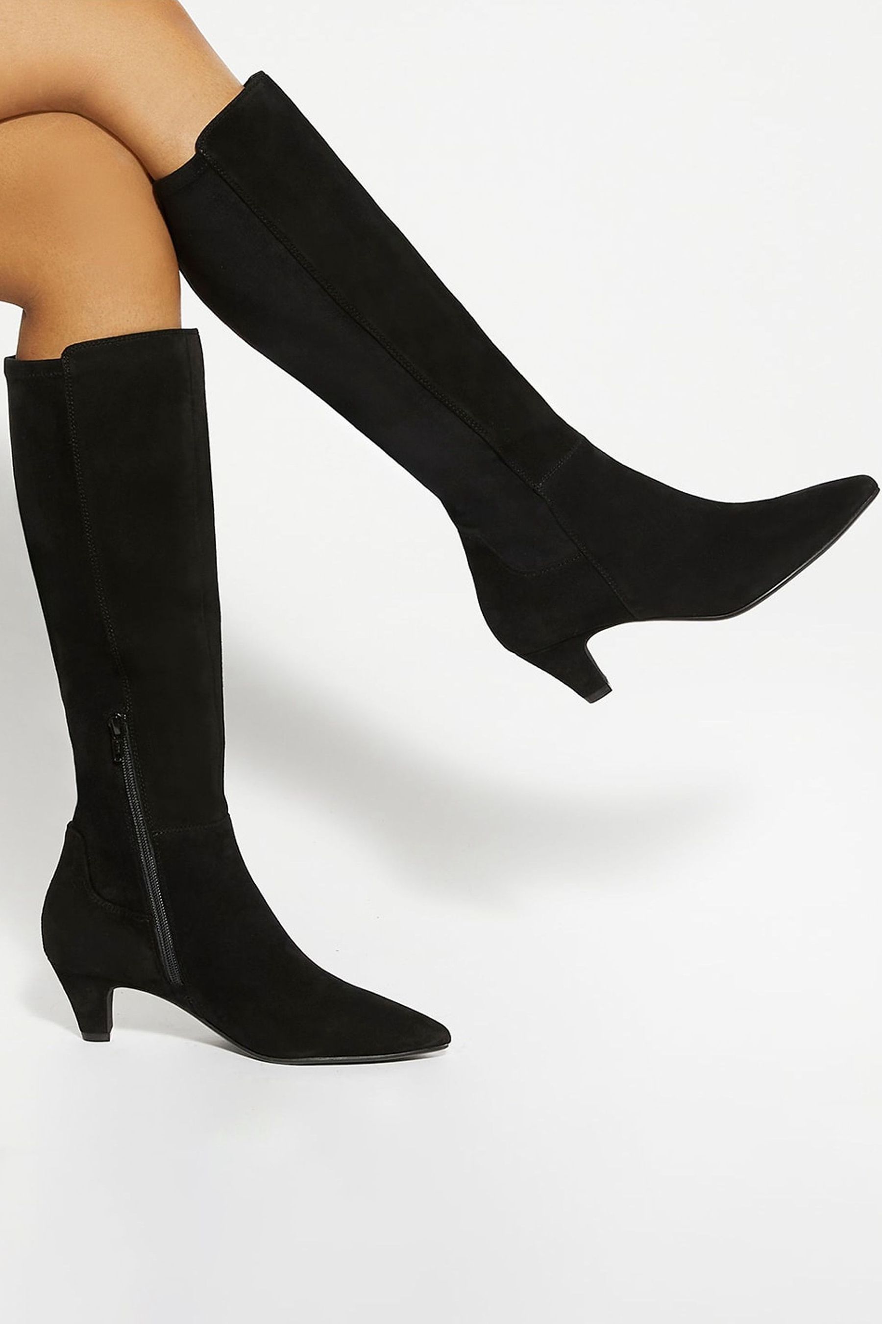 Knee high kitten heel boots uk outlet