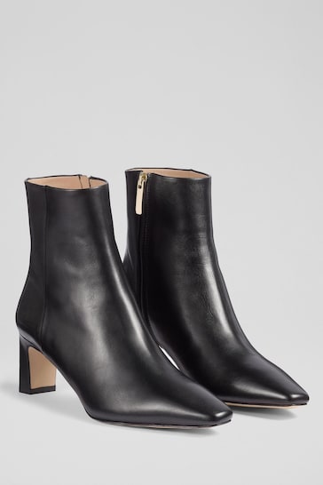 LK Bennett Black Margaux Blunt Toe Boots