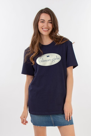 Brands In Blue Boyfriend Fit Girls Gilmore Logo Women T-Shirt