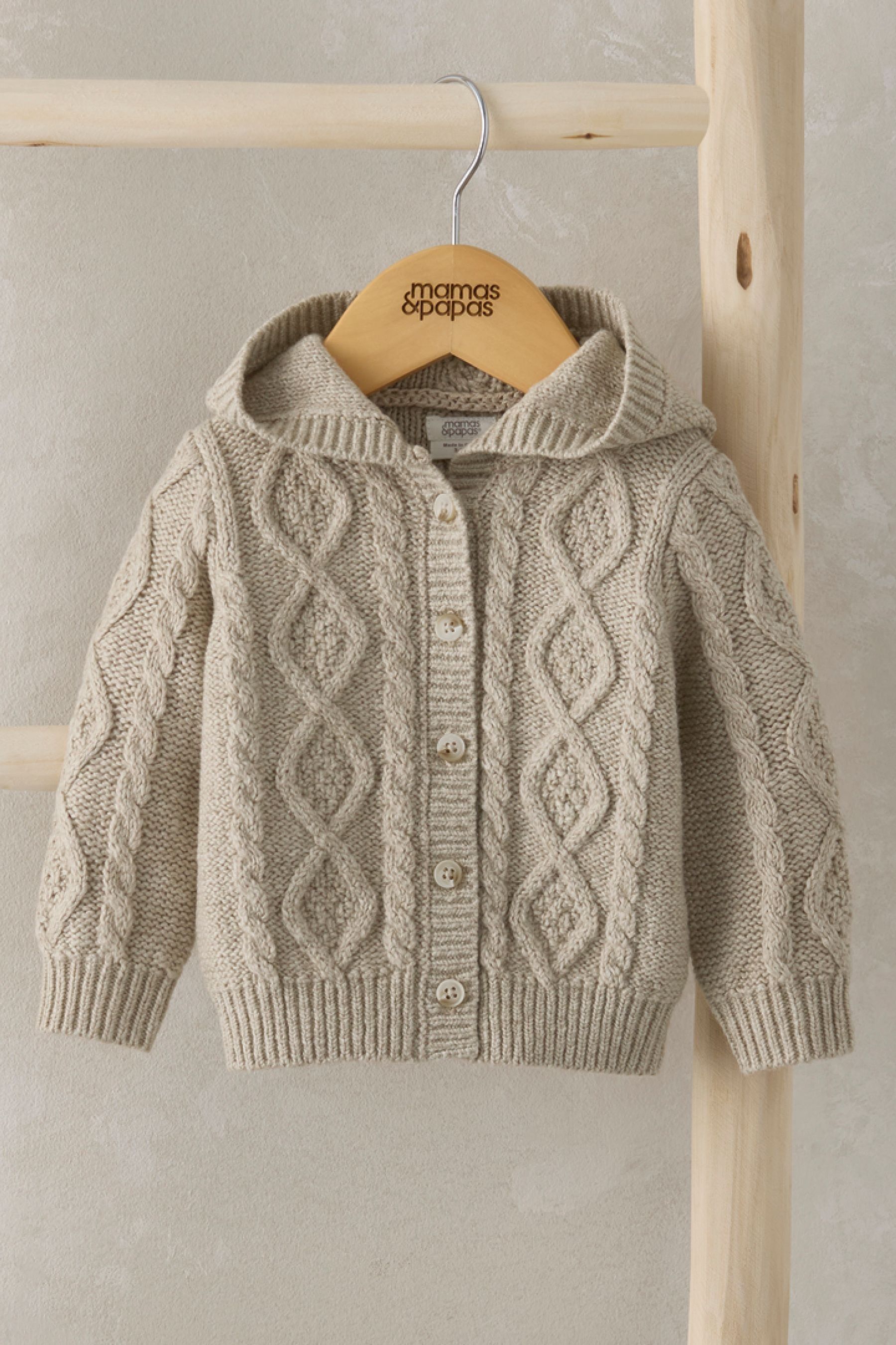 Buy Mamas Papas Oatmeal Chunky Brown Cardigan from the Next UK online shop