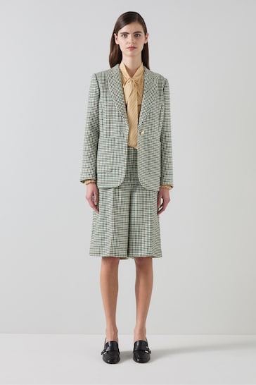 LK Bennett Green LK Bennett Green Daphne Houndstooth Blazer