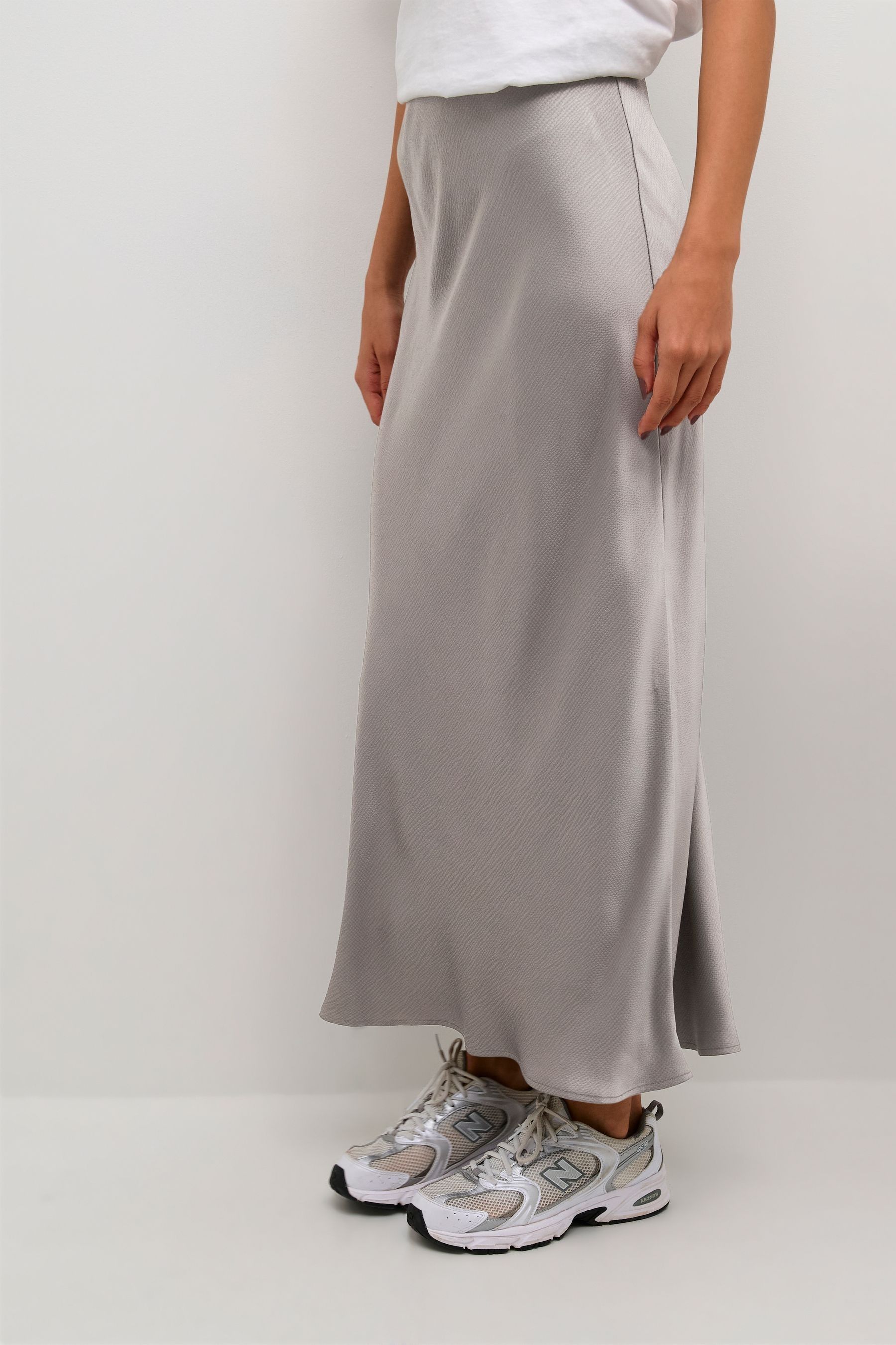 Elastic waist maxi skirt grey cheap