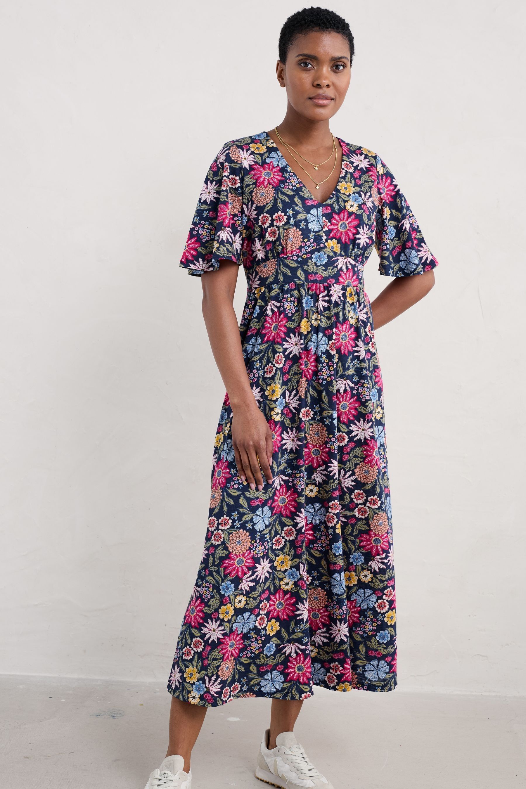 Half sleeve maxi dress uk online