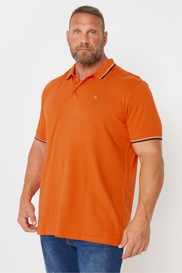 BadRhino Big & Tall Orange Tipped Polo Shirt