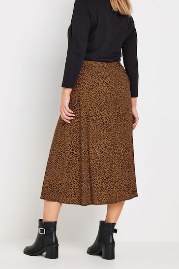 M&Co Black Mini Animal Belted Midi Skirt