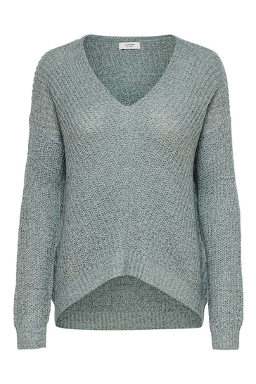 JDY Green V-Neck Knitted Pullover Jumper