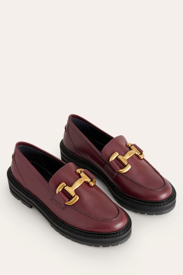 Boden Red Iris Chunky Snaffle Loafers